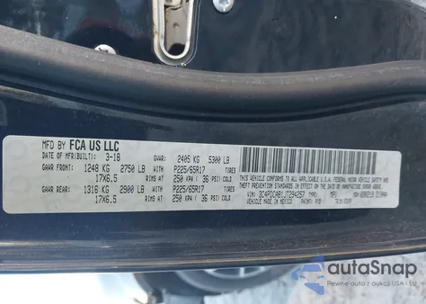 2018 Dodge Journey Se z USA, uszkodzony, nr VIN 3C4PDCAB1JT294257